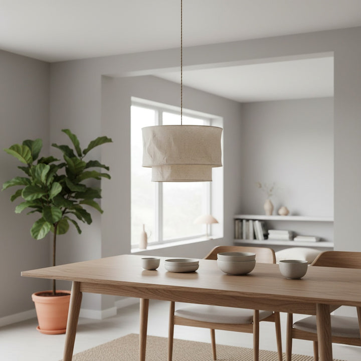 Aeroloom Organic Texture Pendant Lamp - Soft Layered Fabric Shade Modern Decorative Lighting for Any Room