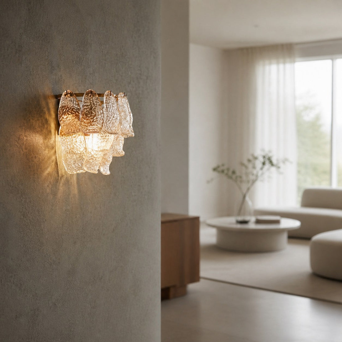 Lumvey Tiered Glass Sconce — Art Deco Wall Light for Bathroom and Hallway