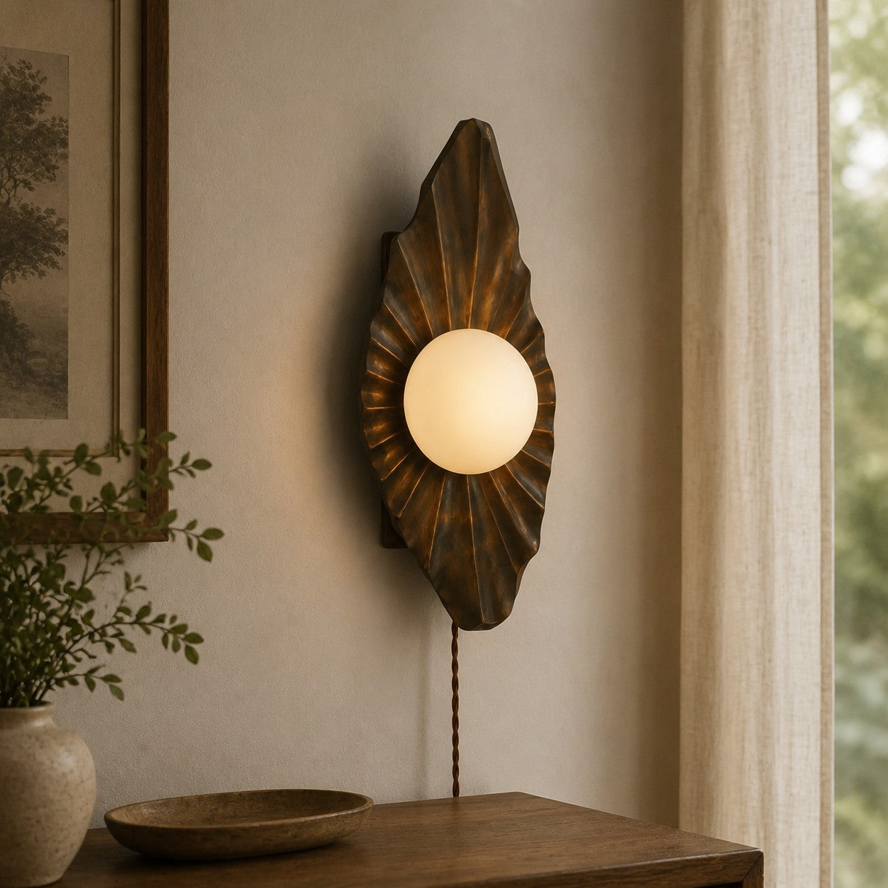 Natural Wood Wabi-Sabi Wall Lamp