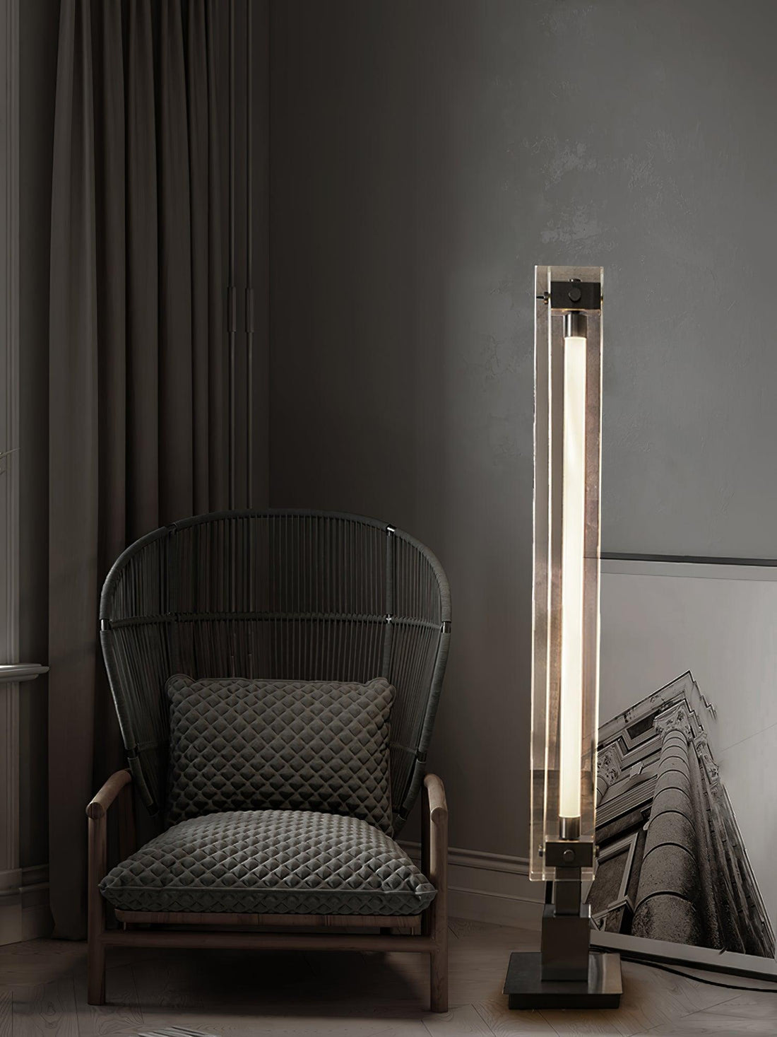 Industrial Style Minimalist Glass Floor Lamp