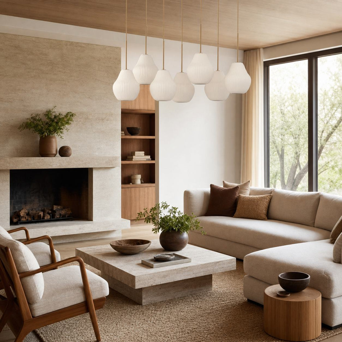 Rivrona Contemporary 7-Light Chandelier - Modern Glass Lighting for Dining Rooms