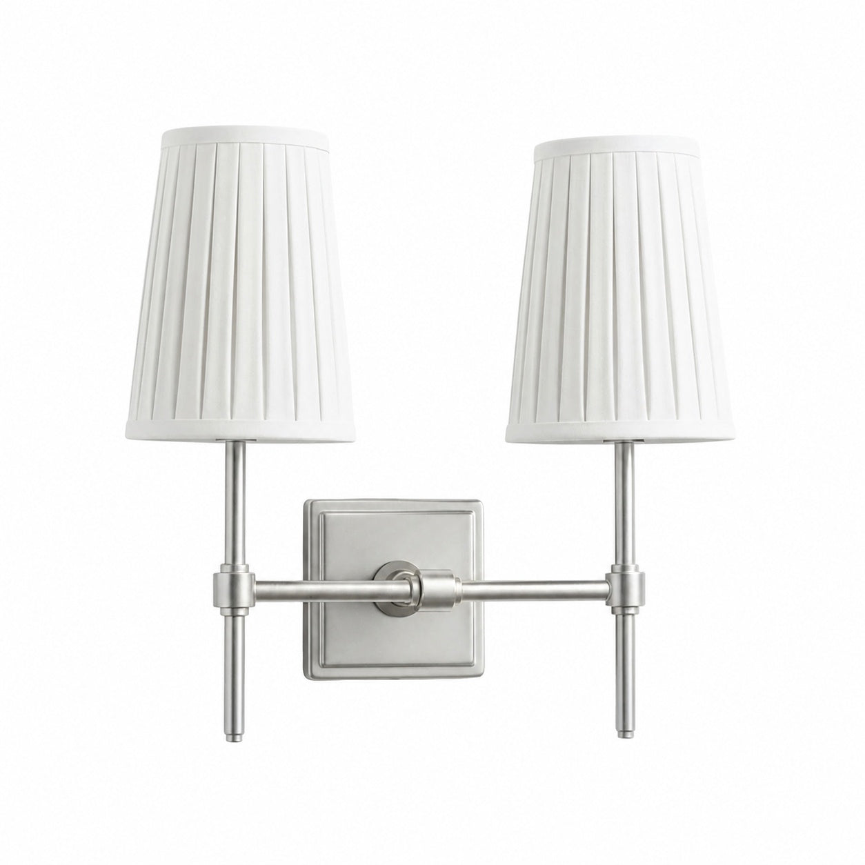 Derlina White Linen Shades Wall Lamp – Retro Metal Multi-Head Lighting Fixture