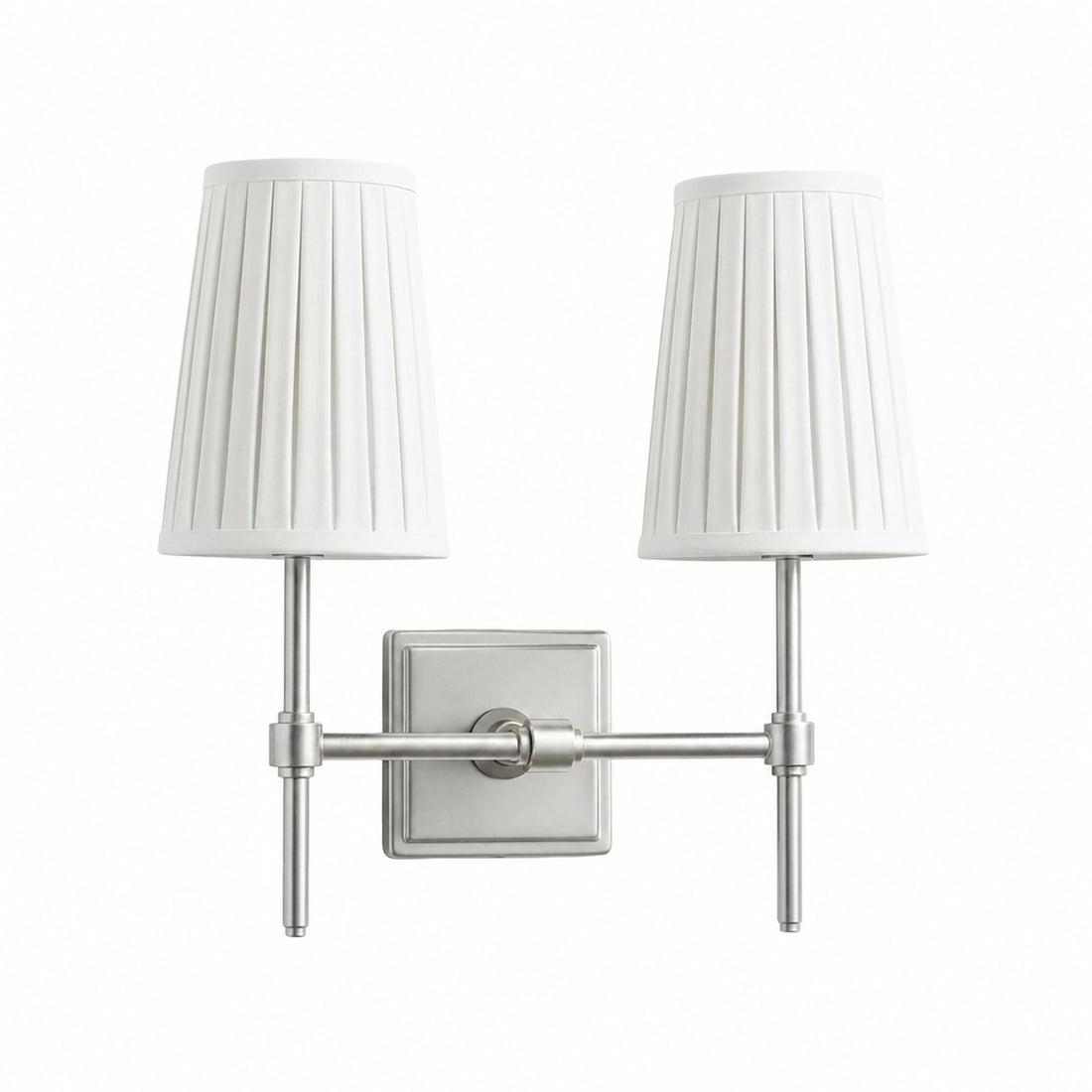 Derlina White Linen Shades Wall Lamp – Retro Metal Multi-Head Lighting Fixture