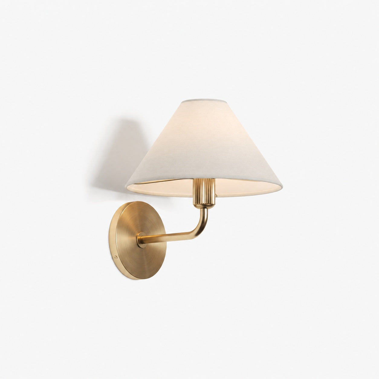 Gilda Fabric Drum Shade Wall Sconce - Modern Brass Accent Light for Bedroom and Hallway