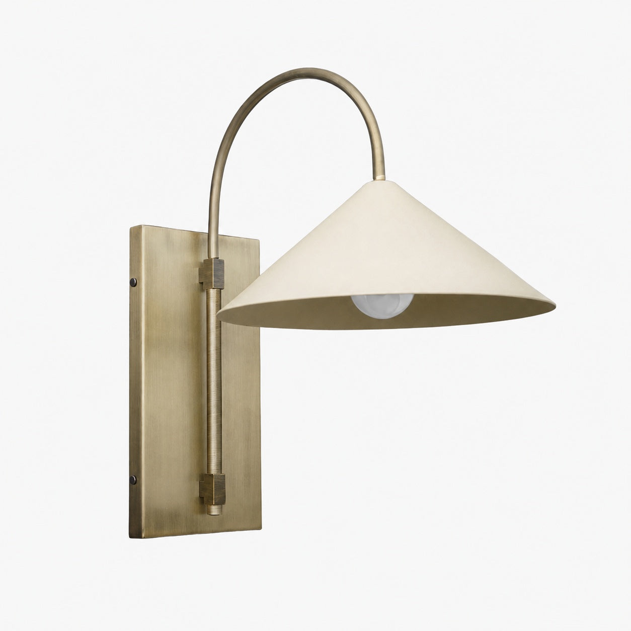 Conique Metal Minimalist Wall Sconce - Sculptural Brass Arch Light for Modern Interiors