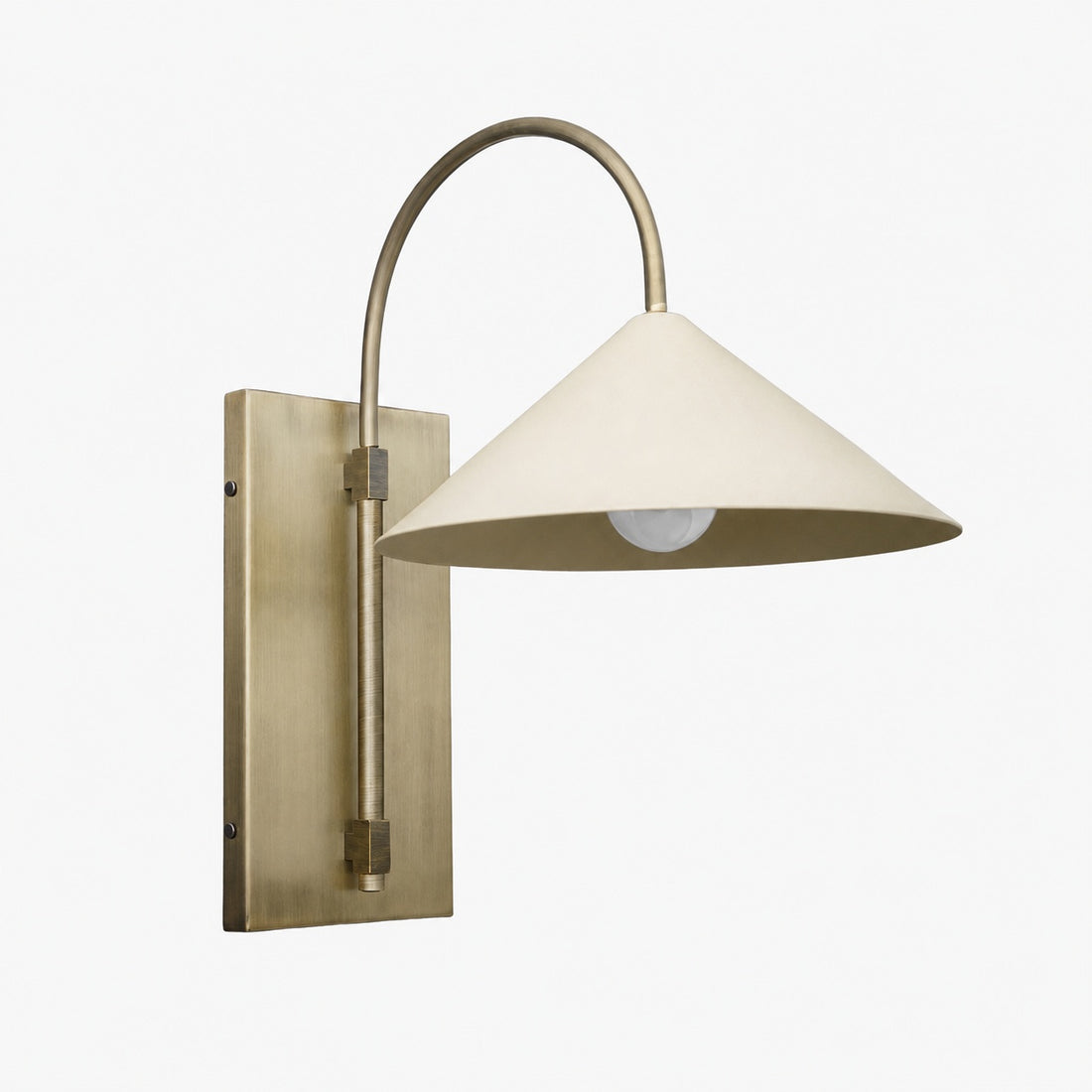 Conique Metal Minimalist Wall Sconce - Sculptural Brass Arch Light for Modern Interiors