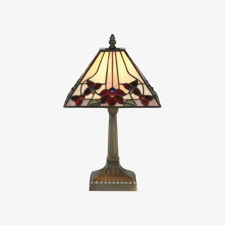 TF Camillo Dragonfly Stained Glass Table Lamp - Art Nouveau Tiffany Style with Scalloped Edge for Living Room and Bedroom