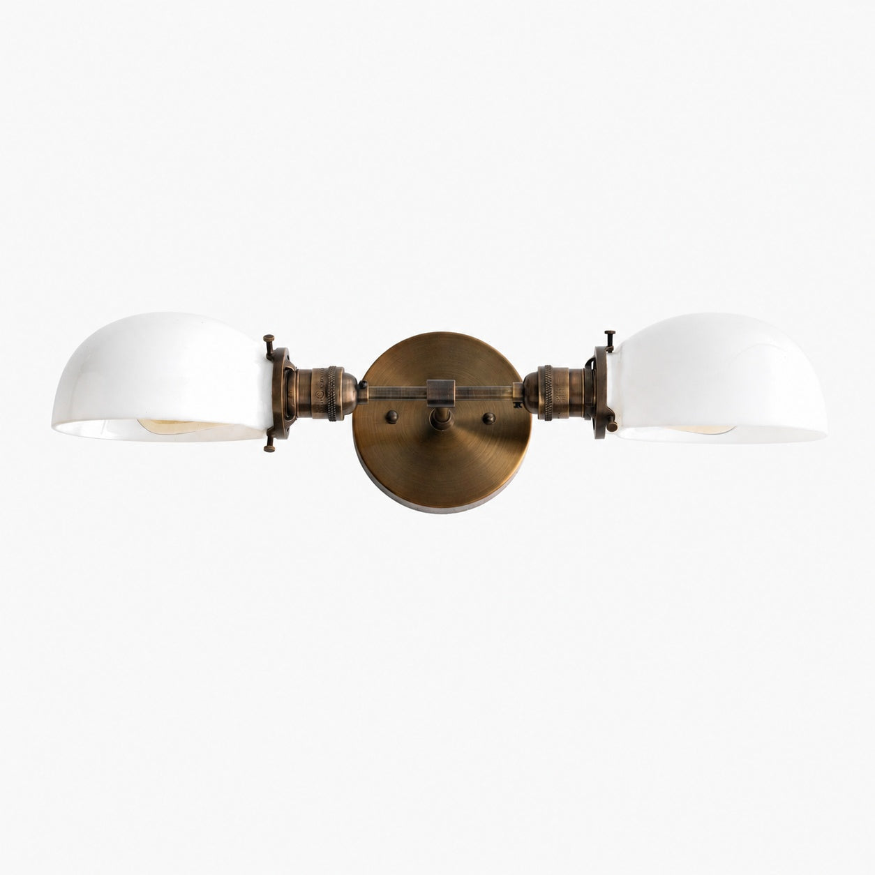Ornato Luxe Mid-Century Vanity Light - Brass Bathroom Fixture with Opal Glass