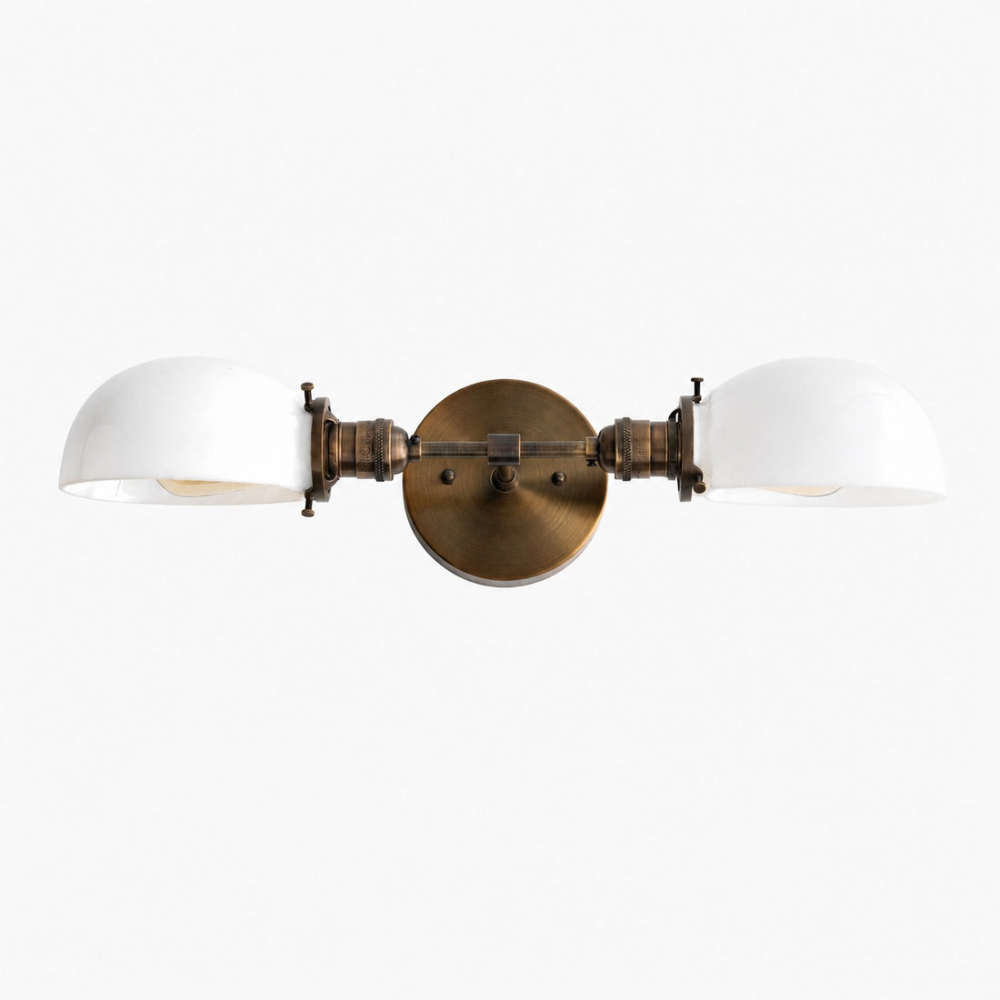 Ornato Luxe Mid-Century Vanity Light - Brass Bathroom Fixture with Opal Glass