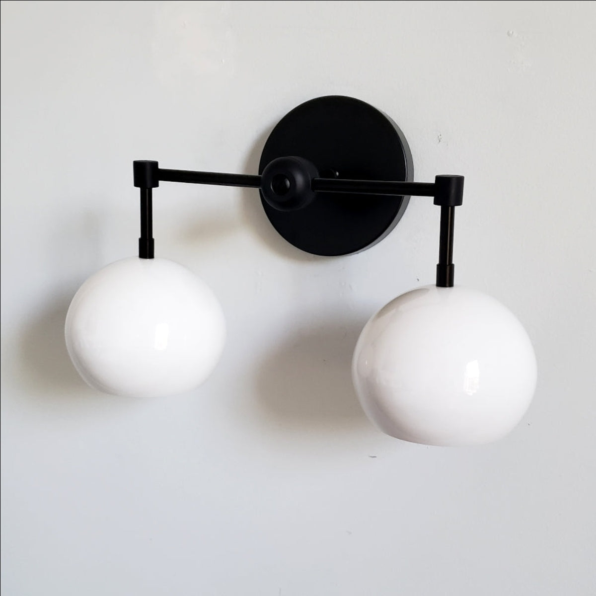 White Shades Wall Sconce - Double Head Vanity Bathroom Light