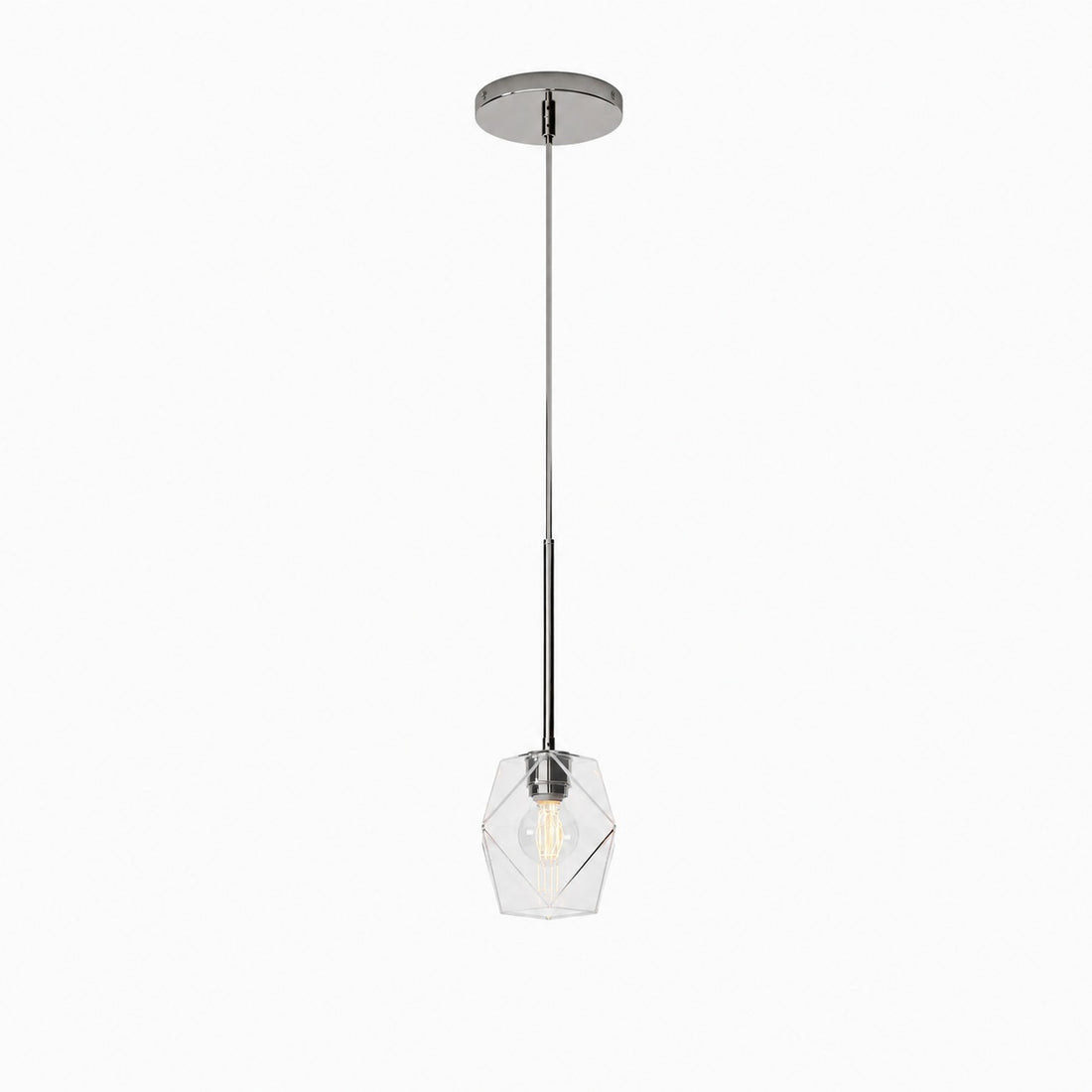Talvior Faceted Pendant Light – Adjustable Glass Light Fixture