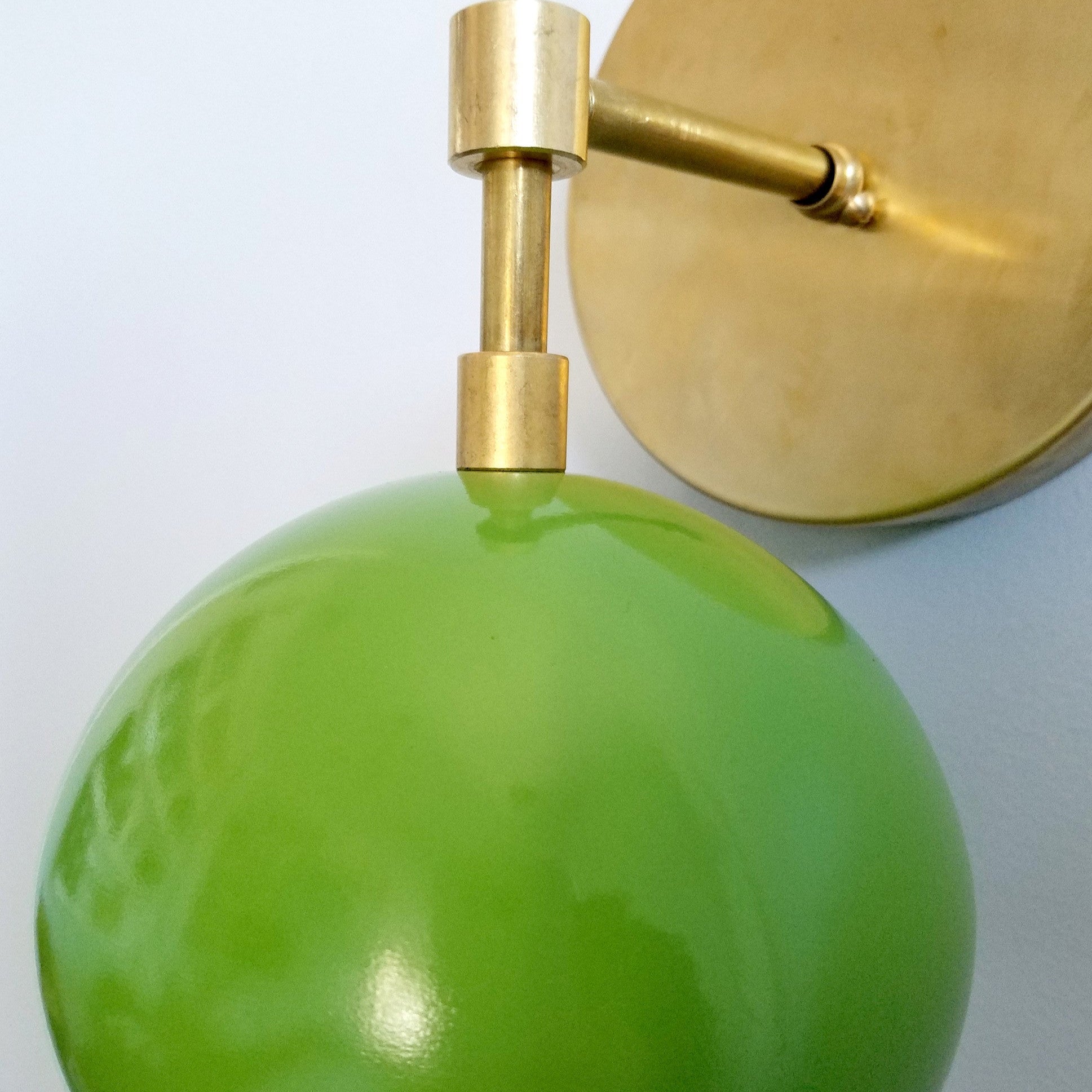 Vintage Inspired Spring Green Globe Wall Sconce