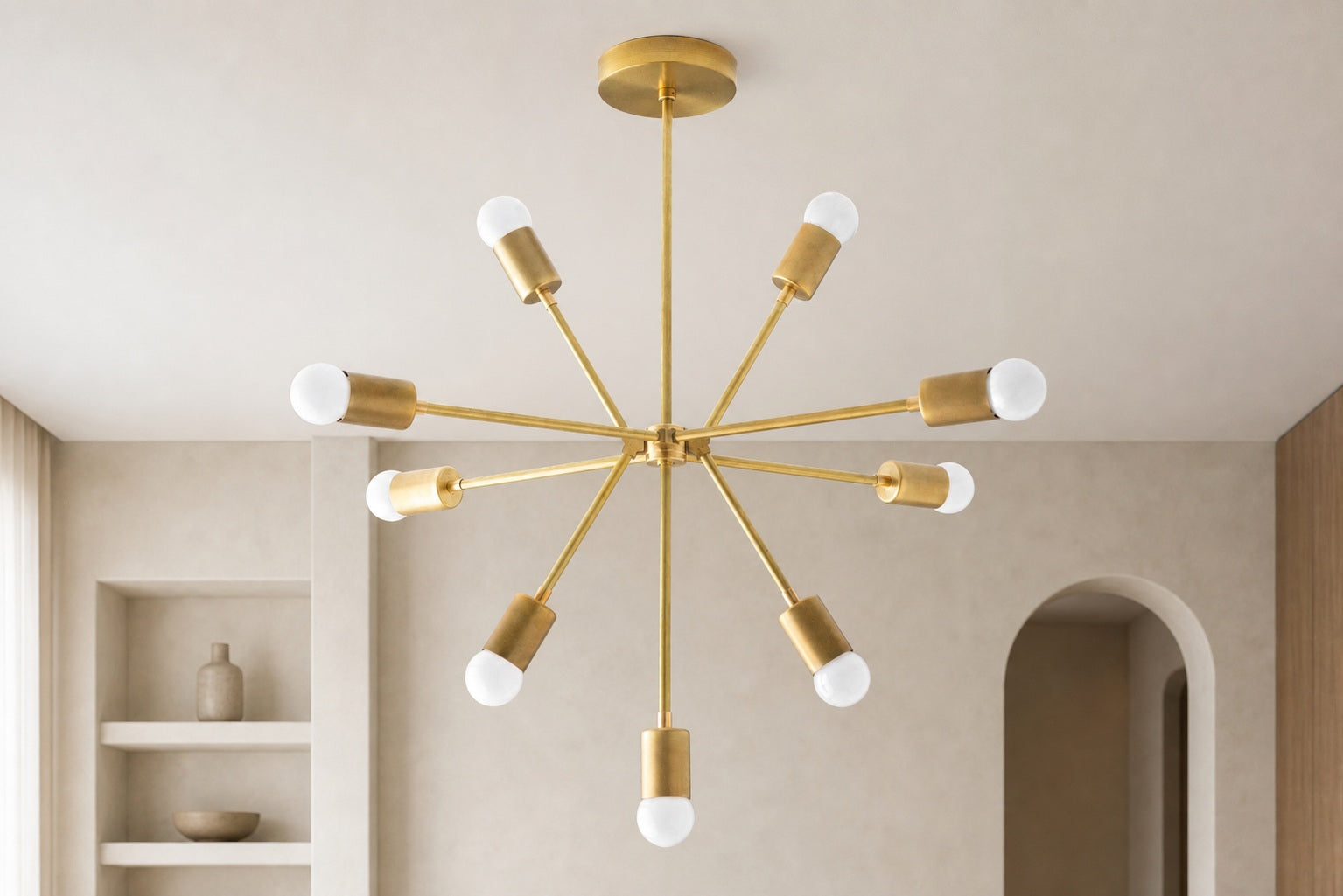 Mobilux Line Modern Chandelier - Mid Century Ceiling Light Fixture