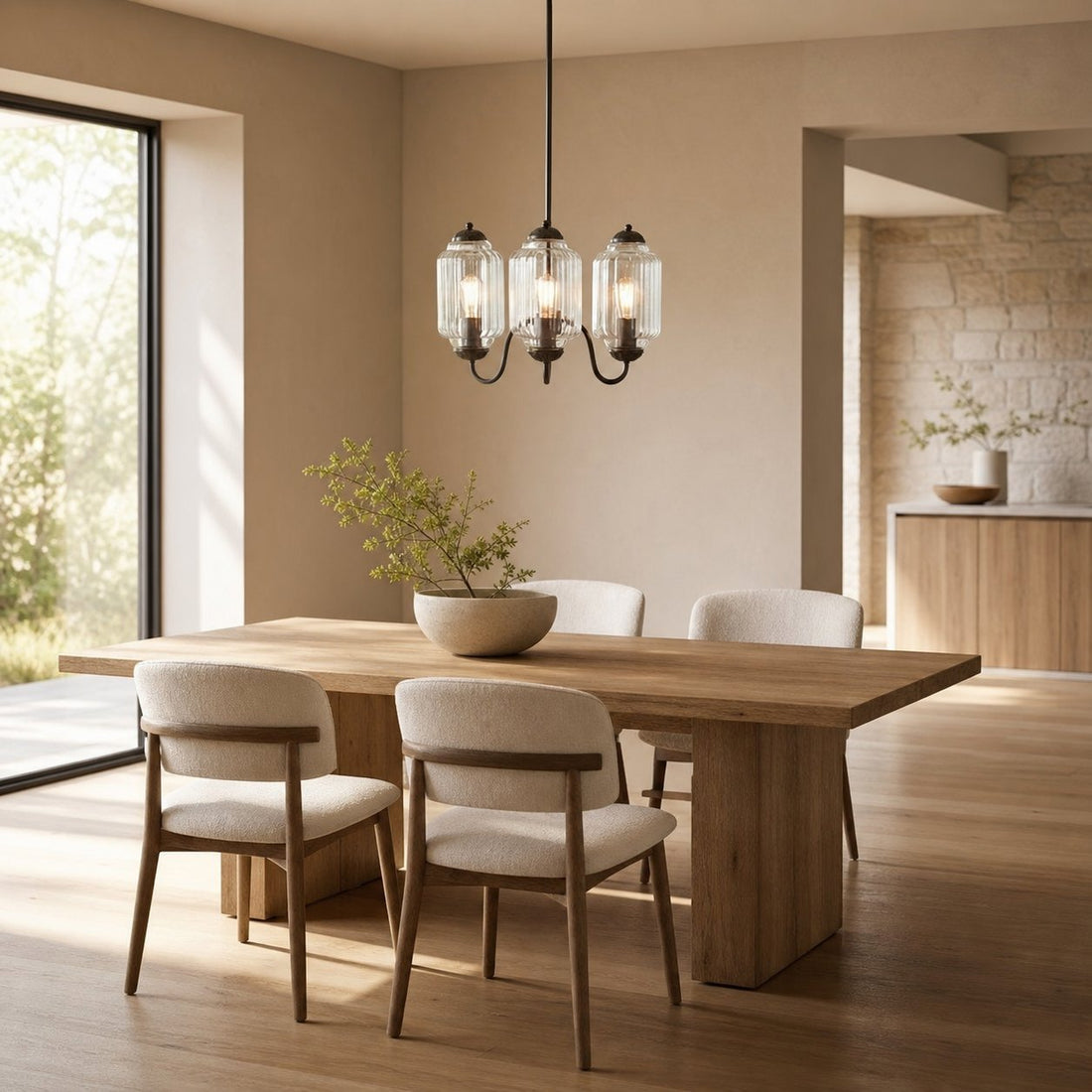 Eloise Vintage Glass Chandelier - Milk Glass Home Accent