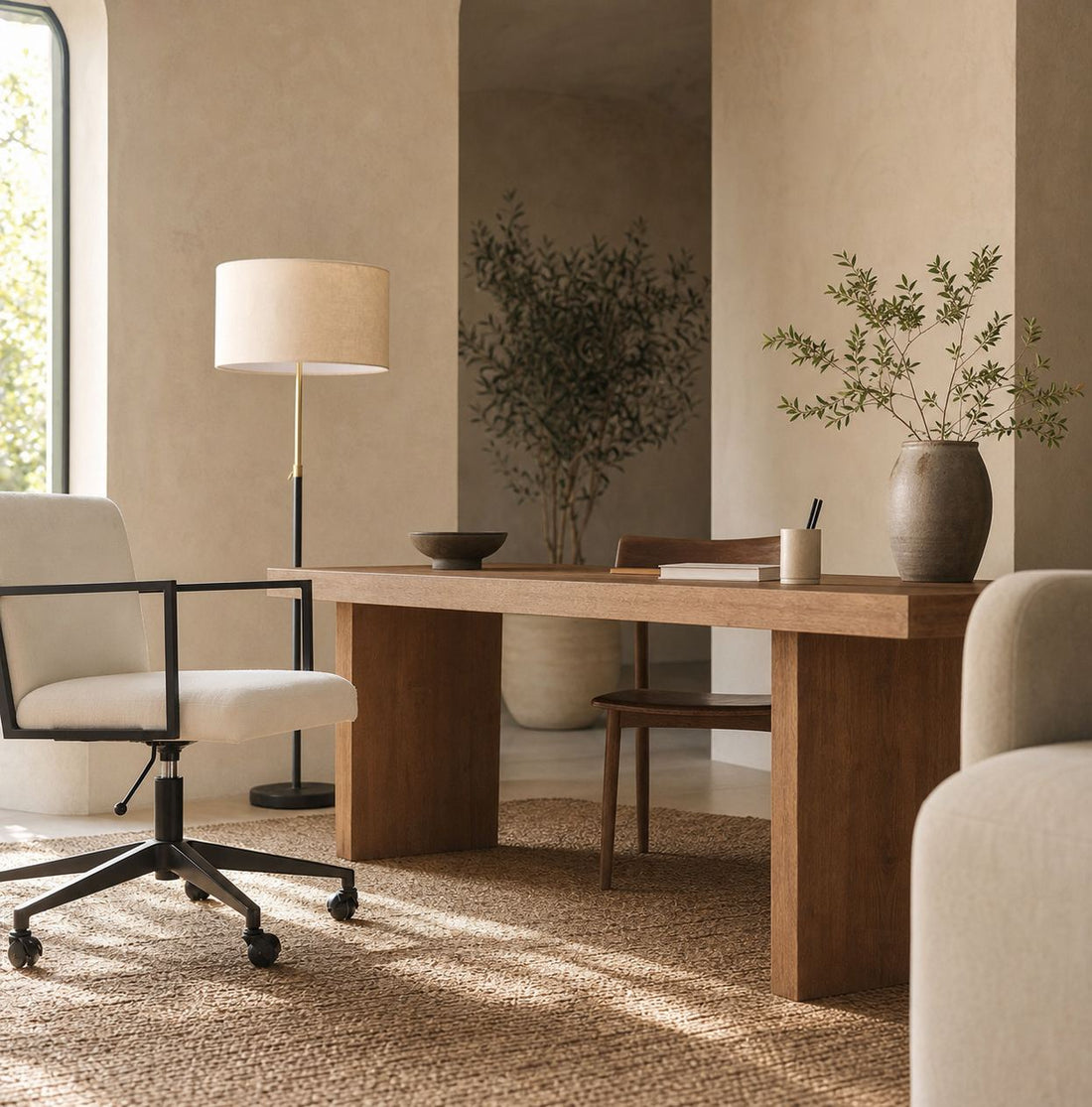 Moss Modern Linear Wood LED Table Lamp – Adjustable Swivel, USB Charging