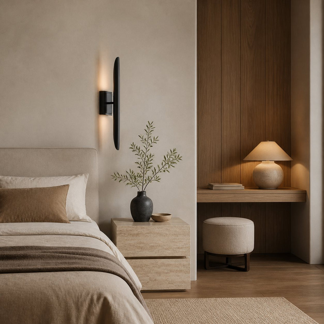 Modo Wall Sconce Minimalist Metal Frame - Contemporary Design for Bedroom, Entryway and Office