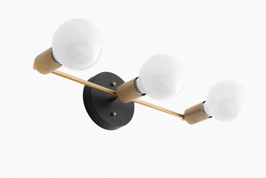 Glorica Glass Mid Century Modern Vanity Light - 3 Light Wall Fixture