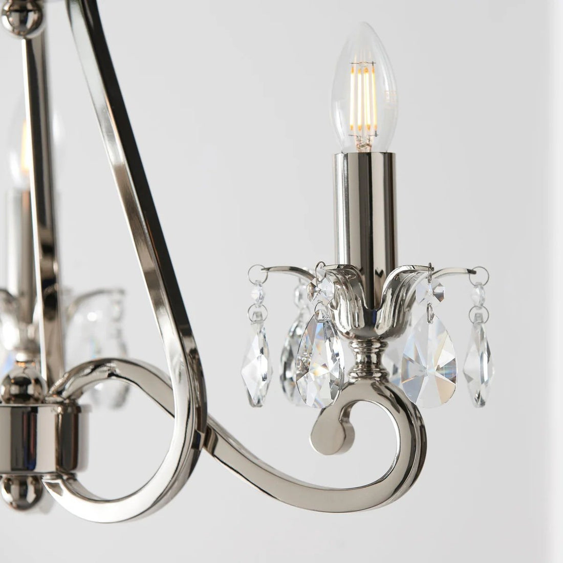 Talonis Crystal Chandelier - Traditional Candle-Style Brass and Nickel for Living Room and Dining Room