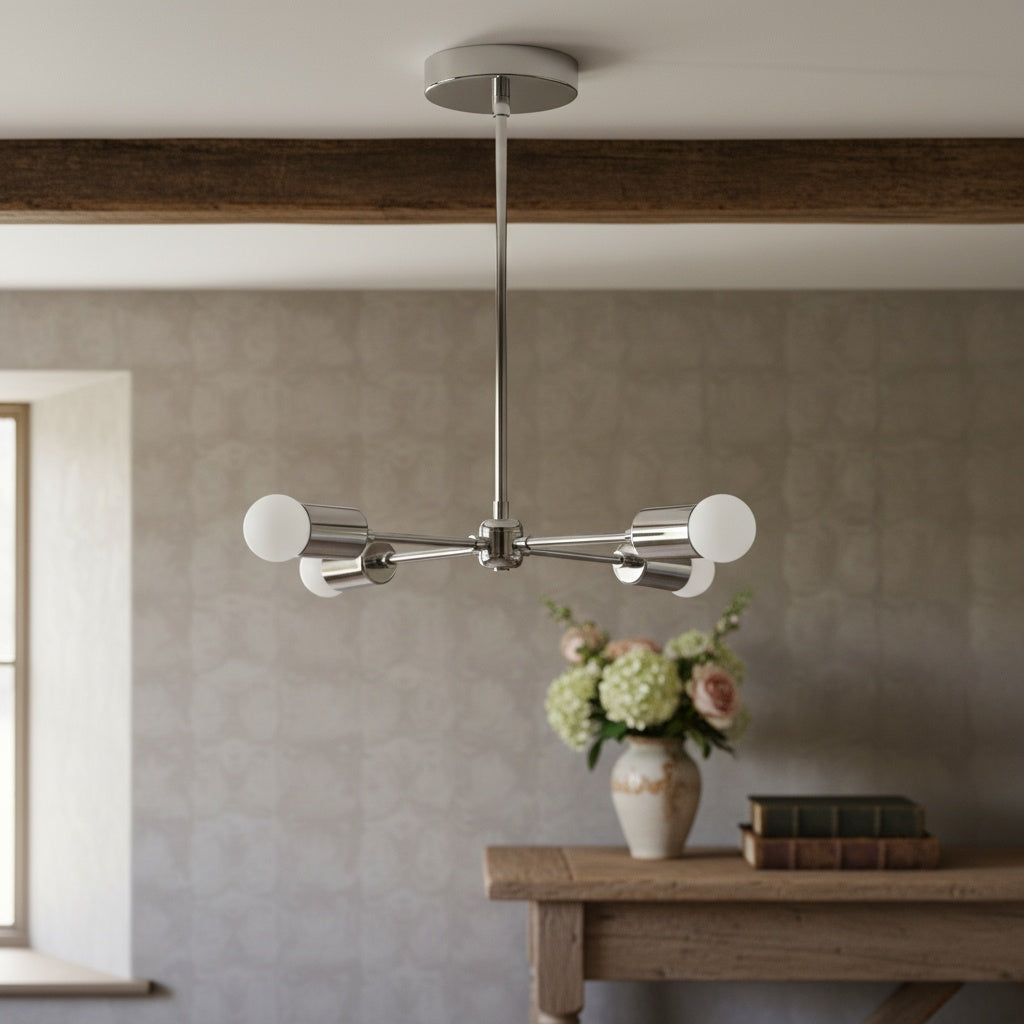 Lumen Radial-Arm Geometric Lamp – Modern Ceiling Lighting for Foyer or Office
