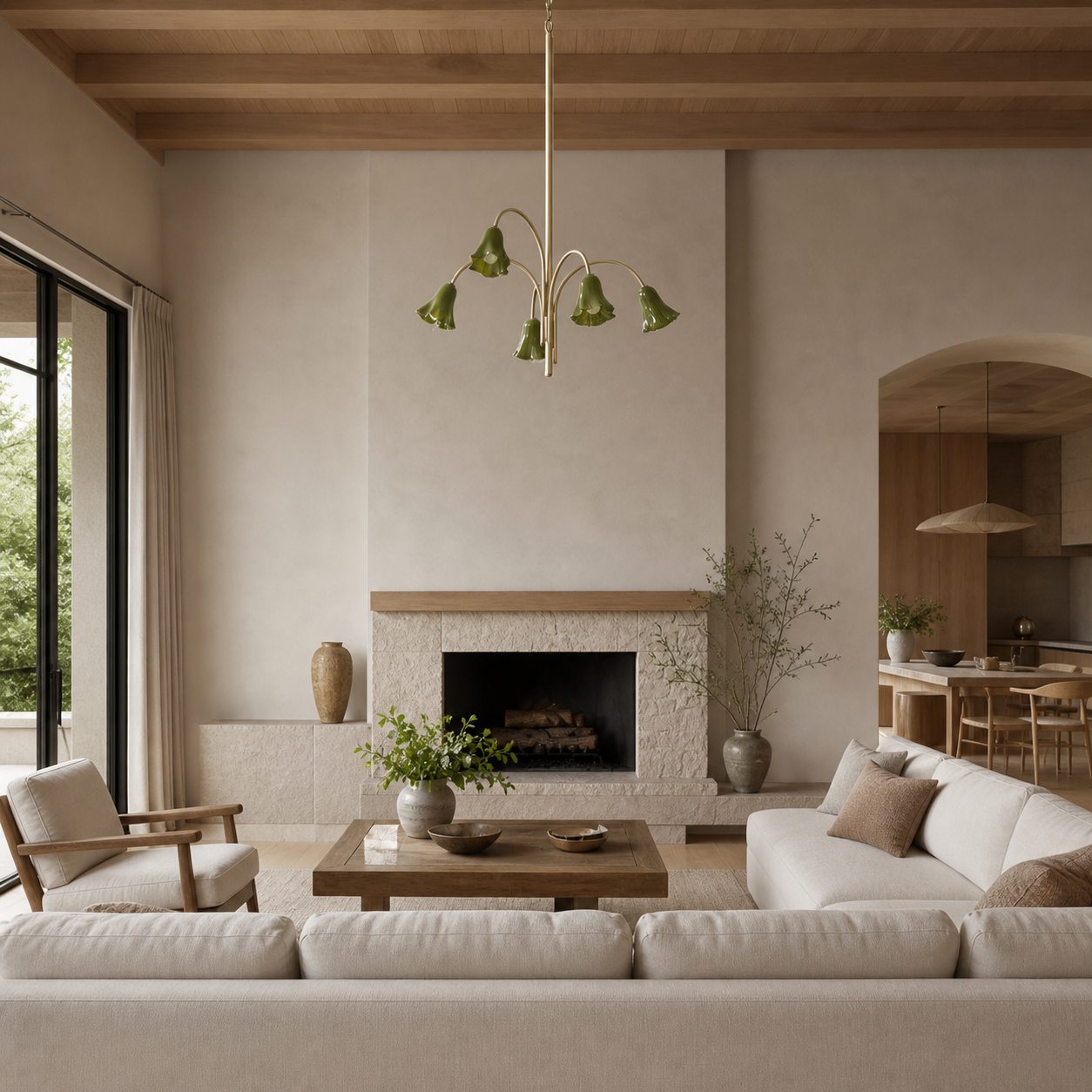 Bellina Modern Romantic Chandelier - Botanical Lily Design with Glass Flowers