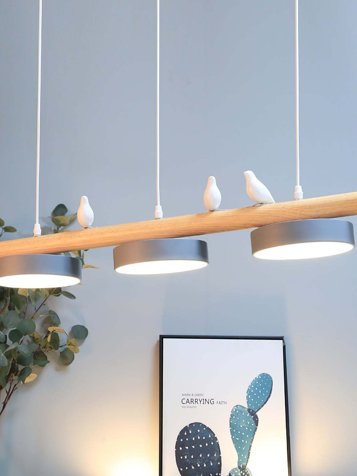 Creative Branch Bird Shaped Pendant Lamp