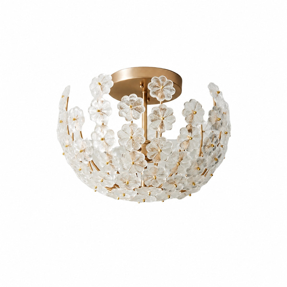 Petala Artistic Metal Semi Flush Ceiling Lamp – Statement Glass Fixture for Home Interiors