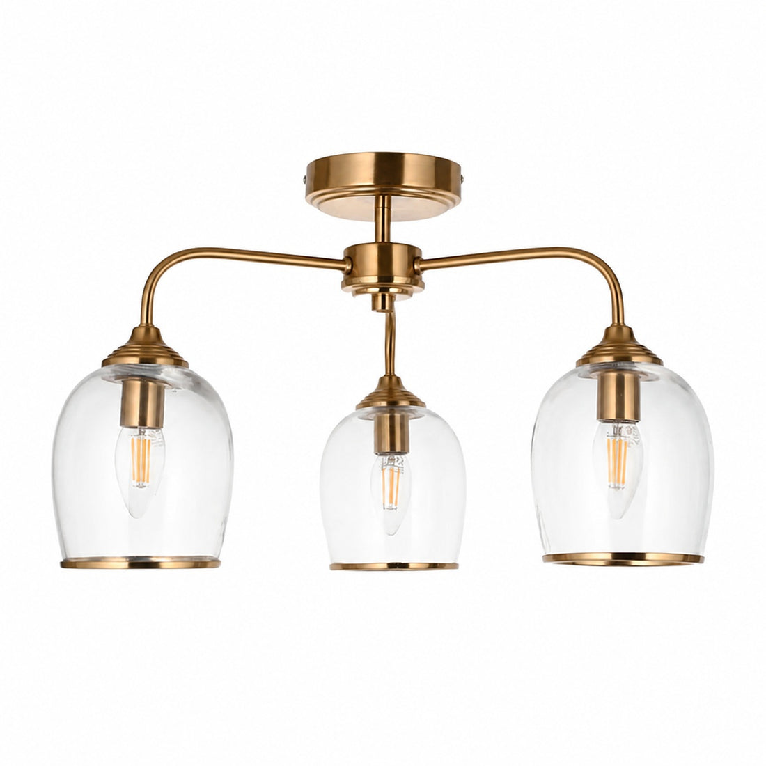 Brazara Multi-Light Glass Shade Pendant Lamp – Curved Metal Arms for Modern Homes
