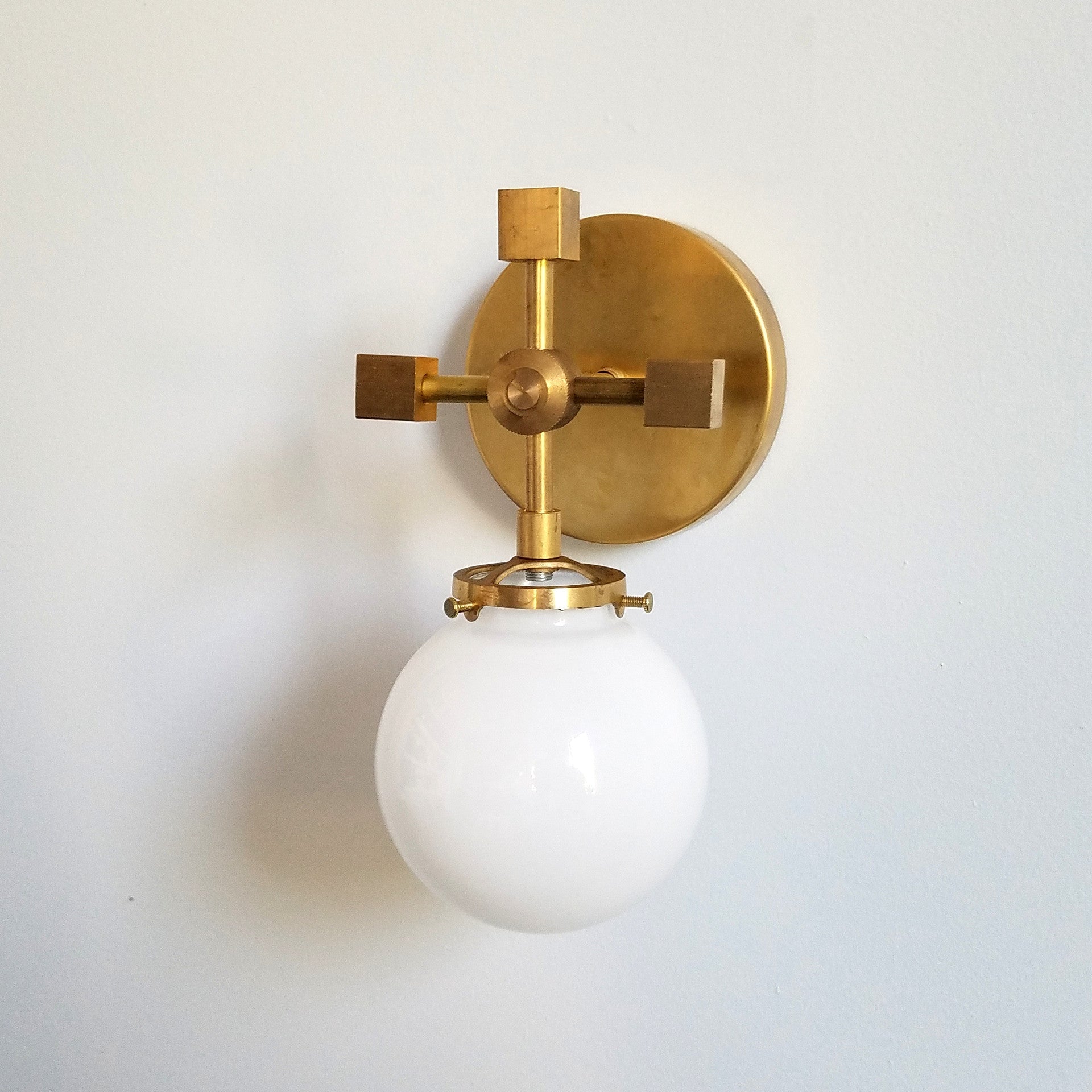 Minimalist Versatile Gold Wall Sconce With White Glass Globe