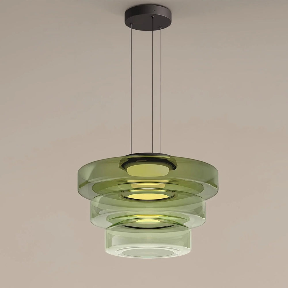Green Glass Pendant Light - Nordic Levels Series Hanging Light