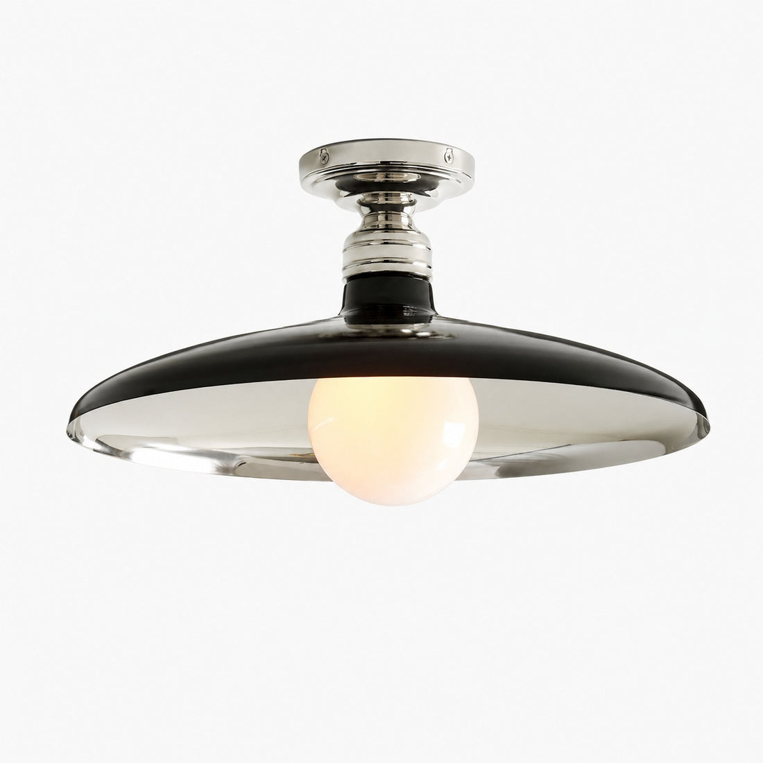 Forvara Farmhouse Metal Flush Mount Light - Black or White Ceiling Lamp