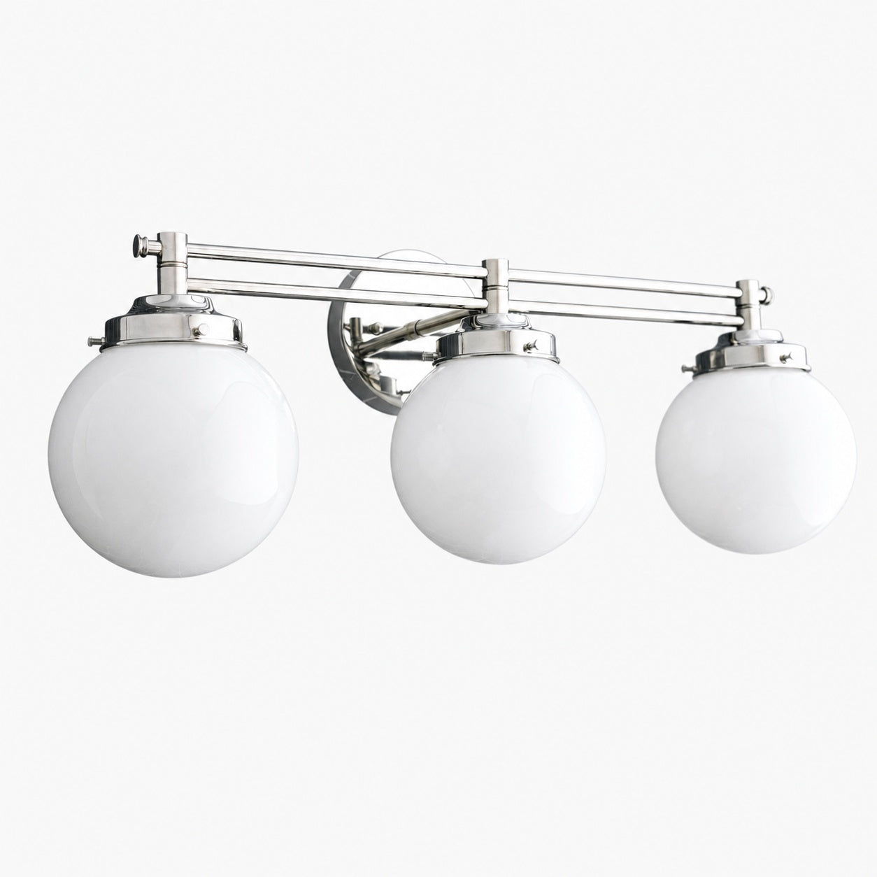 Glorica Glass Contemporary Vanity Light - 3 Light Globe Bathroom Fixture Opal Glass