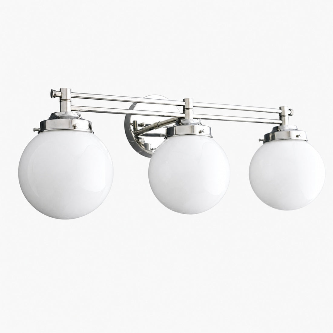 Glorica Glass Contemporary Vanity Light - 3 Light Globe Bathroom Fixture Opal Glass