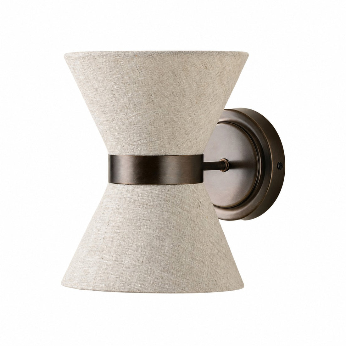 Ankora Wall Light - Bow-Tie Linen Shade Design Aged Brass Metal Sconce for Hallway