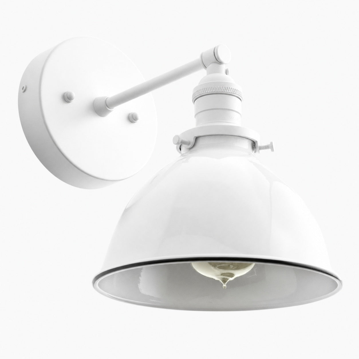 Conique Metal Wall Sconce - White Metal Shade - Industrial Modern Lighting