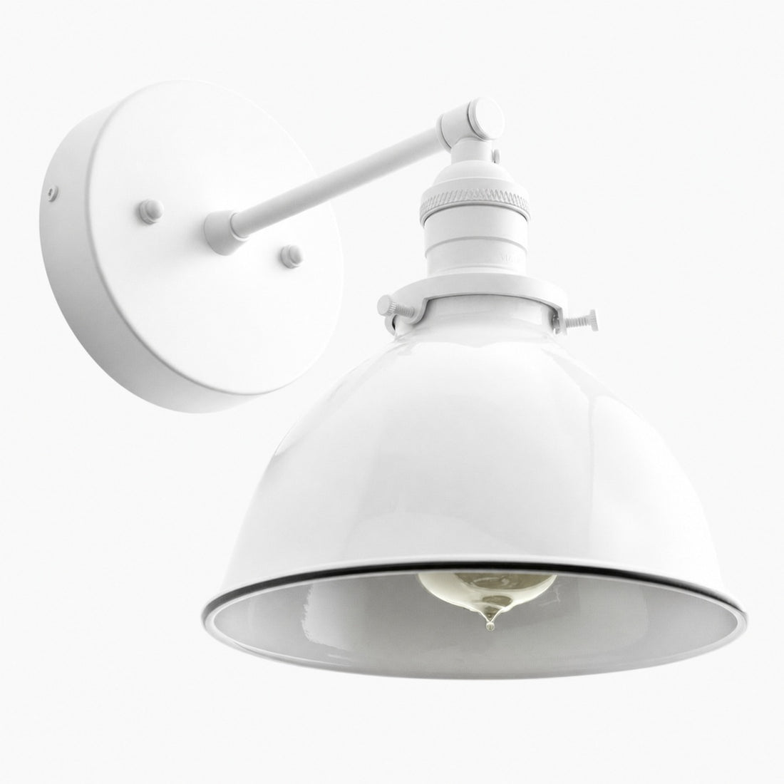 Conique Metal Wall Sconce - White Metal Shade - Industrial Modern Lighting