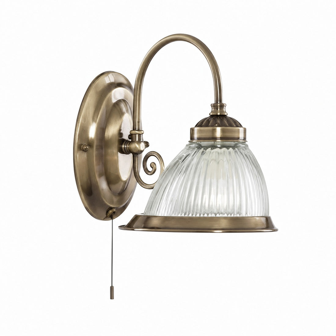 TF Vintora Ribbed Glass Wall Lamp - Industrial Bell Shape for Diner and Hallway