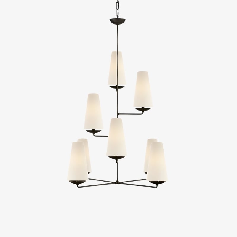 VertiFount Architectural Vertical Chandelier with Multi Light Structure for Open Interiors