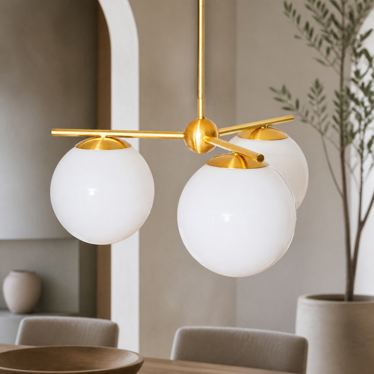 Alessora Brass Milk Glass Chandeliers- Great for Covered Outdoor Areas