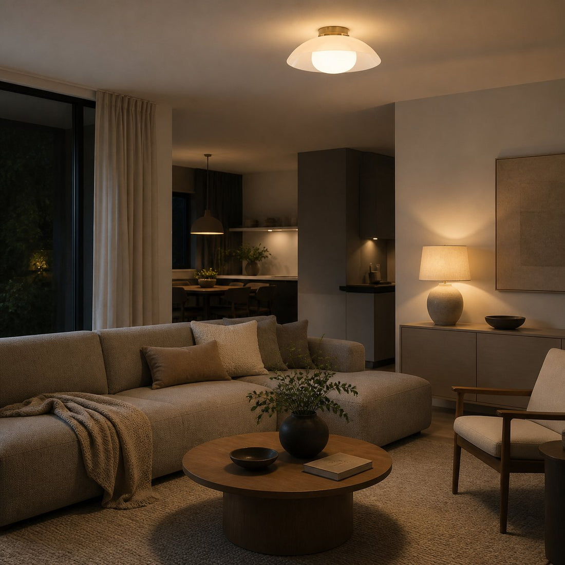 Elorina Flush Mount Glass/Metal Ceiling Light - A Stylish Fixture for Modern Spaces