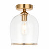 Brazara Dome Ceiling Light - Industrial Ribbed and Clear Glass for Living Room