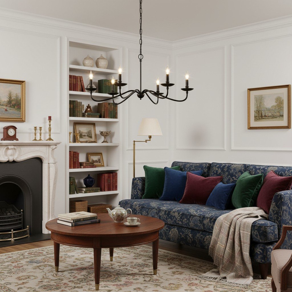 Reticula Open Iron Frame Chandelier - Indoor and Outdoor Hanging Light for Dining Room Living Room Entry