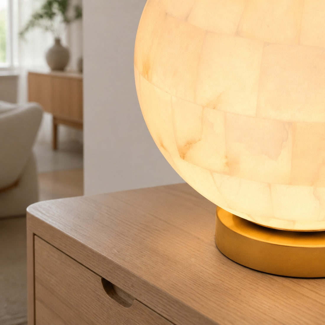 Alabaster Ball Table Lamp