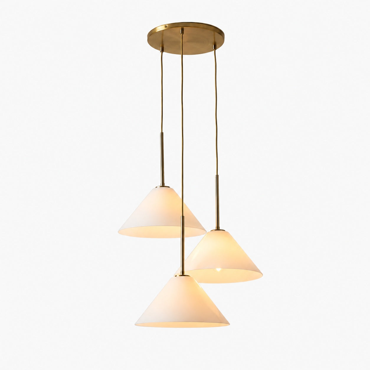 Conica 3-Light Cone Chandelier - Sculptural Glass Pendant Lighting Modern Style