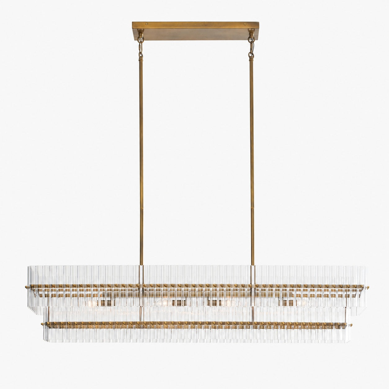 Lumora Crystal Pendant Light – Elegant Tumbled Brass & Cut Glass