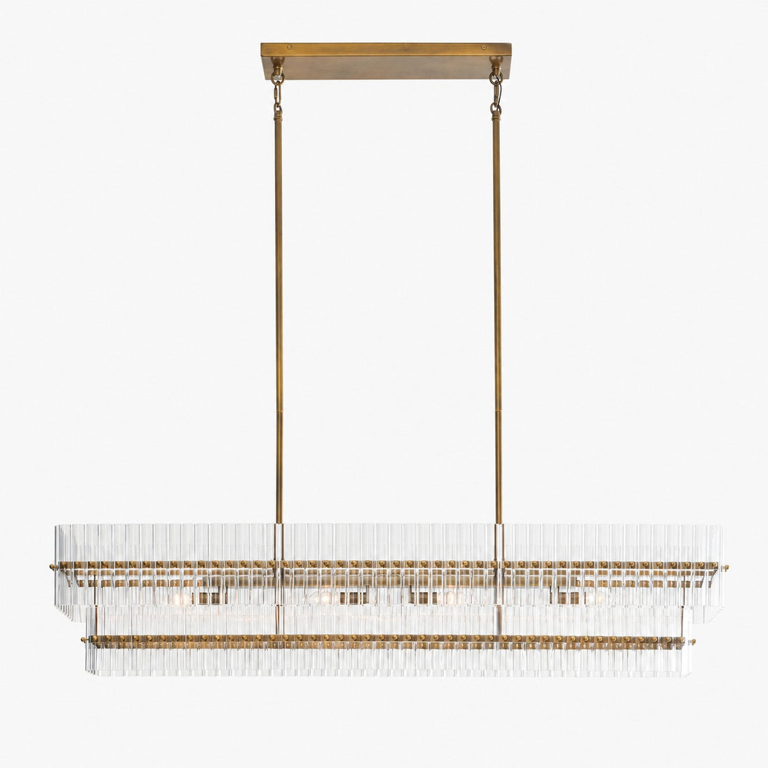 Lumora Crystal Pendant Light – Elegant Tumbled Brass & Cut Glass