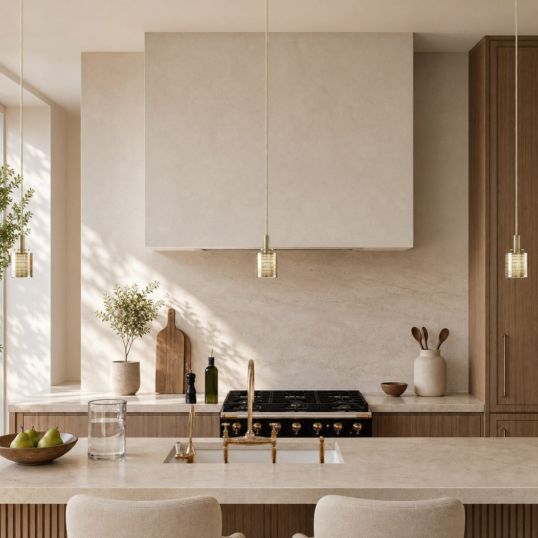 Galvia Champagne Bronze Metal Pendant - Adjustable and UL Compliant