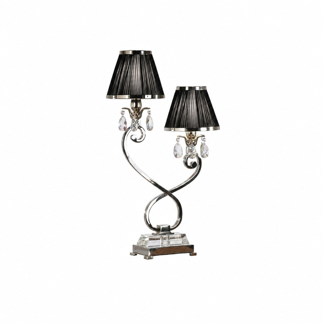 Talonis Double Table Lamp – Dual Shades and Metal Base for Bedroom and Living Room