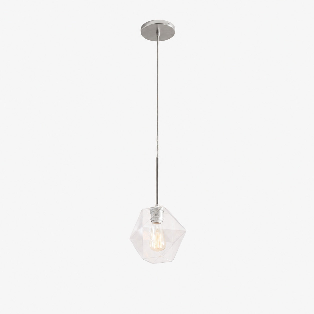 Talvior Faceted Pendant Light – Adjustable Glass Light Fixture