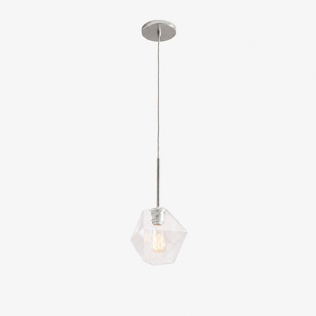 Talvior Faceted Pendant Light – Adjustable Glass Light Fixture