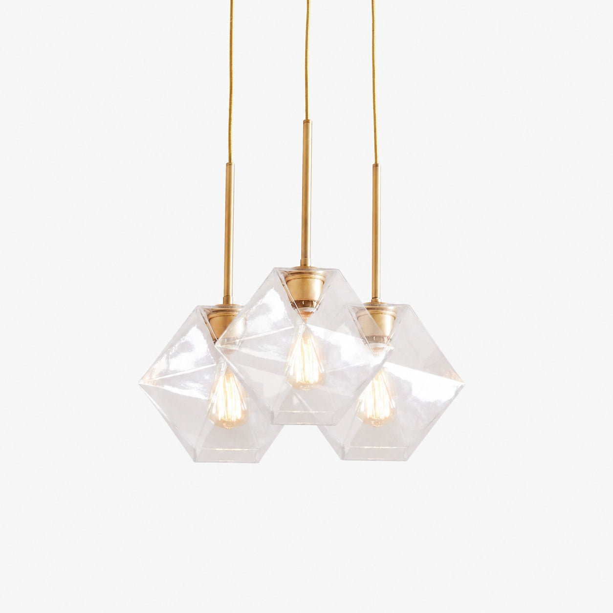 Talvior Sculptural Lighting - 3-Light Faceted Chandelier in Versatile Finishes | Explore Collection